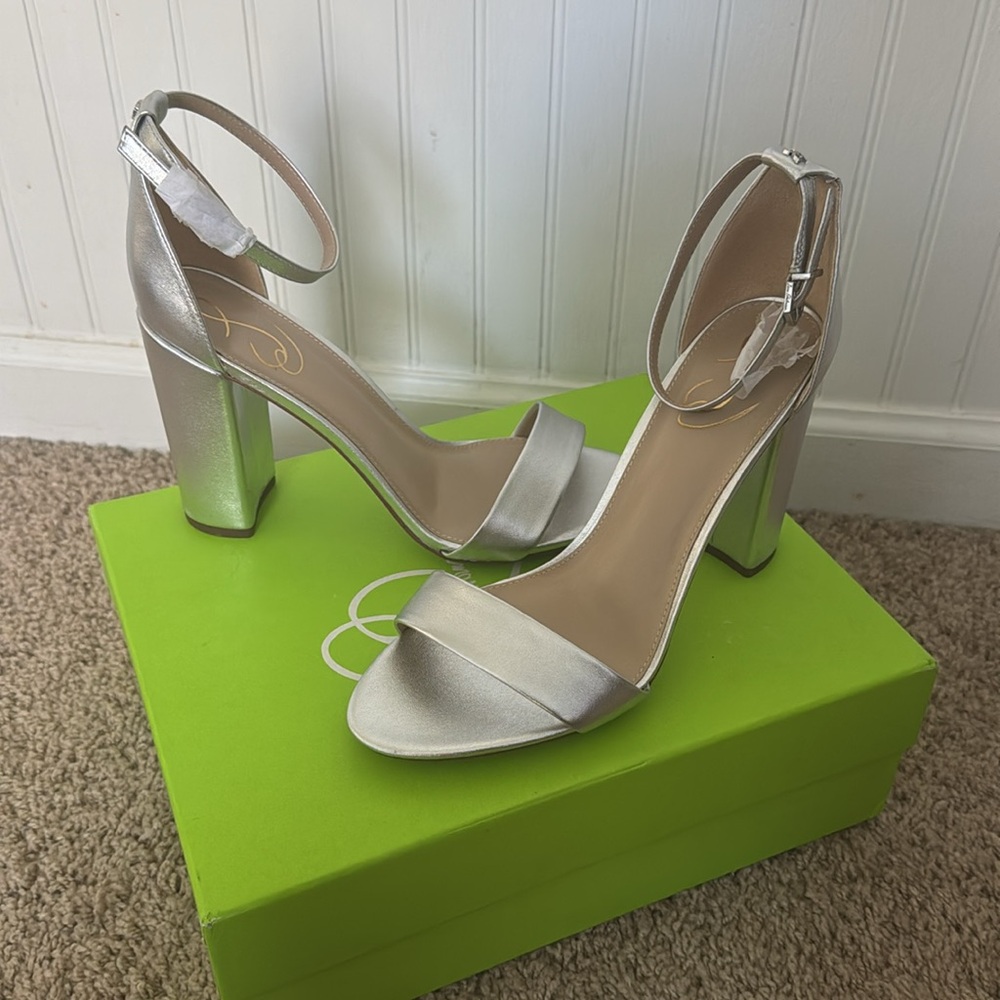 LAST ACT | Sam Edelman Silver Block Heel Sandals | W 10M